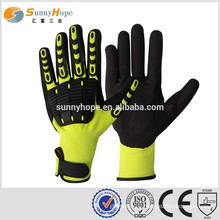 SUNNYHOPE High Quality safety yellow gloves TPR on back